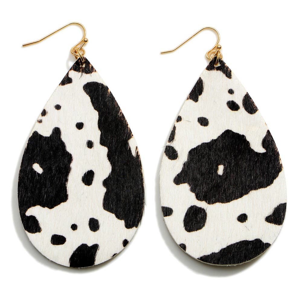 Black and White Teardrop Earrings